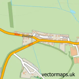 Street map sample of Preston, Berwickshire