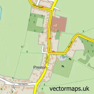 Street map sample of Preston, Kent