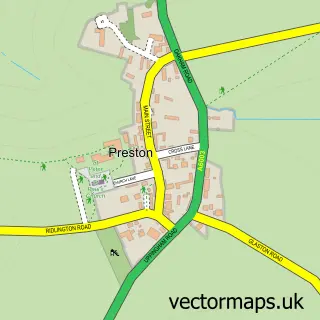 Street map sample of Preston, Rutland