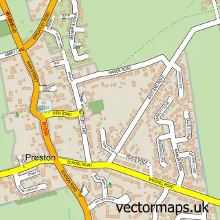 Street map sample of Preston, East Riding of Yorkshire