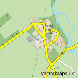 Street map sample of Preston-on-Stour, Warwickshire