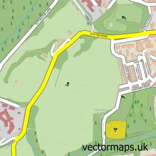 Street map sample of Prestwich, Greater Manchester