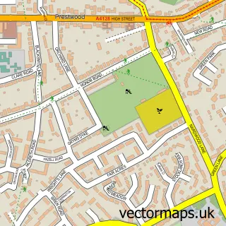Street map sample of Prestwood, Buckinghamshire