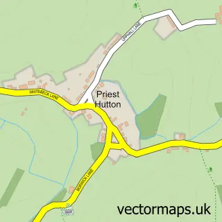Street map sample of Priest Hutton, Lancashire