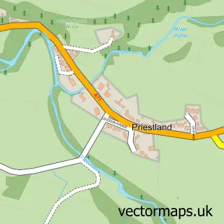 Street map sample of Priestland, Ayrshire and Arran