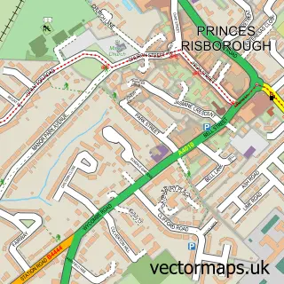 Street map sample of Princes Risborough, Buckinghamshire