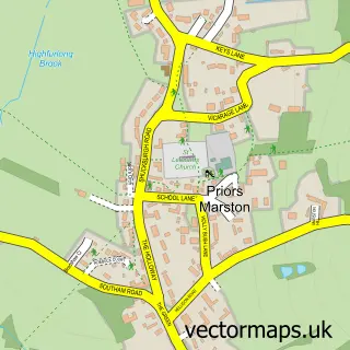 Street map sample of Priors Marston, Warwickshire