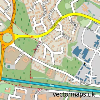 Street map sample of Priorslee Village, Shropshire