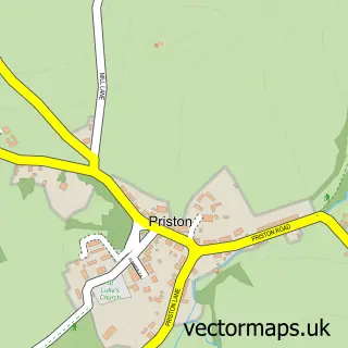 Street map sample of Priston, Somerset