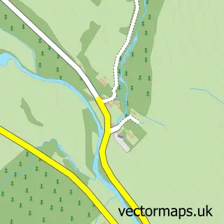 Street map sample of Prosen Village, Angus