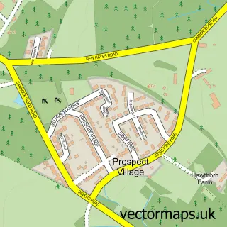 Street map sample of Prospect Village, Staffordshire