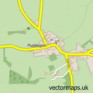 Street map sample of Puddington, Devon