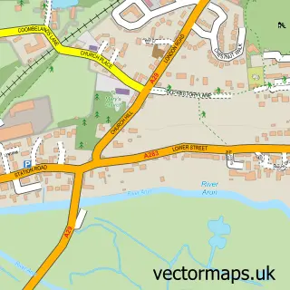 Street map sample of Pulborough, West Sussex