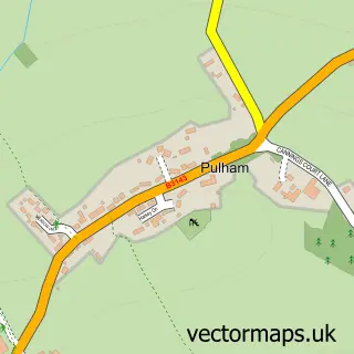 Street map sample of Pulham, Dorset