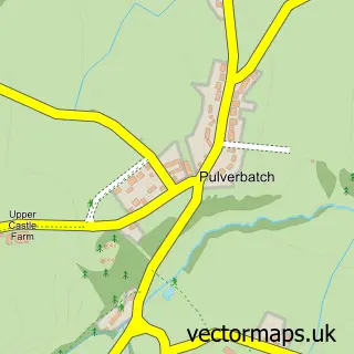 Street map sample of Pulverbatch, Shropshire