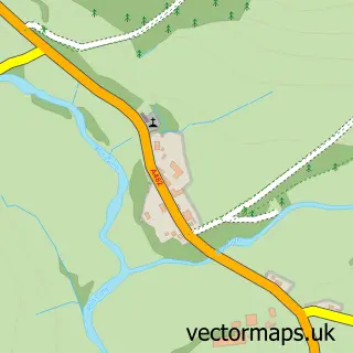Street map sample of Pumsaint, Dyfed