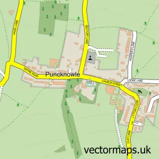 Street map sample of Puncknowle, Dorset