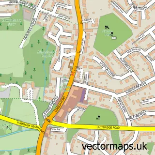 Street map sample of Purbrook, Hampshire