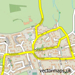 Street map sample of Puriton, Somerset