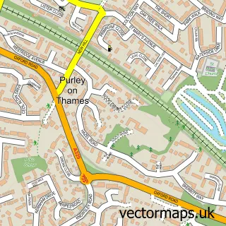 Street map sample of Purley on Thames, Berkshire