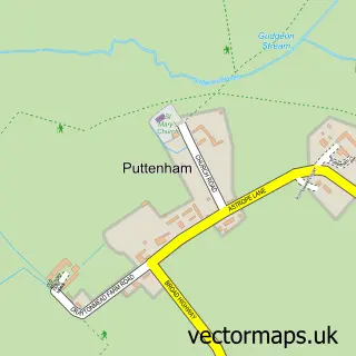 Street map sample of Puttenham, Hertfordshire