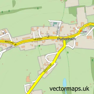 Street map sample of Puttenham, Surrey
