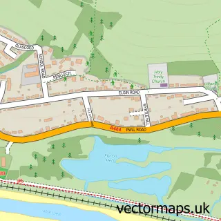 Street map sample of Pwll, Dyfed
