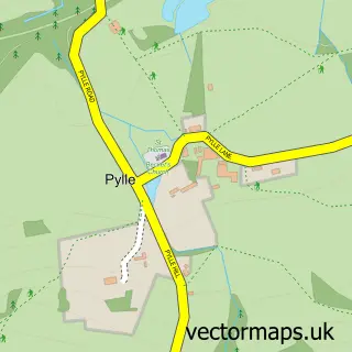 Street map sample of Pylle, Somerset