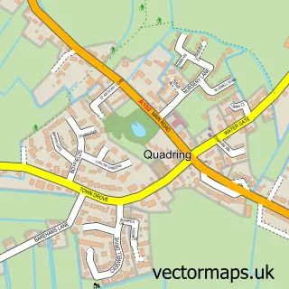 Street map sample of Quadring, Lincolnshire