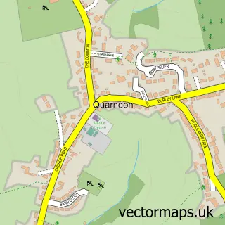 Street map sample of Quarndon, Derbyshire