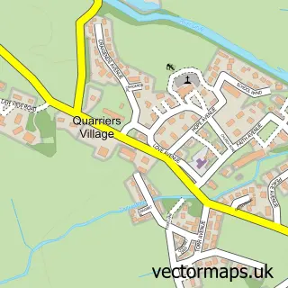 Street map sample of Quarriers Village, Renfrewshire