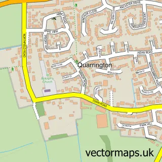 Street map sample of Quarrington, Lincolnshire