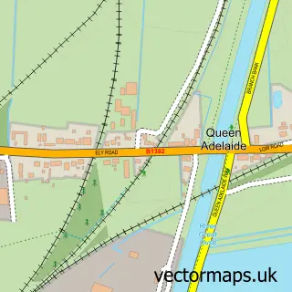Street map sample of Queen Adelaide, Cambridgeshire