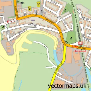Street map sample of Queenborough, Kent