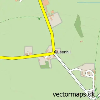 Street map sample of Queenhill, Worcestershire