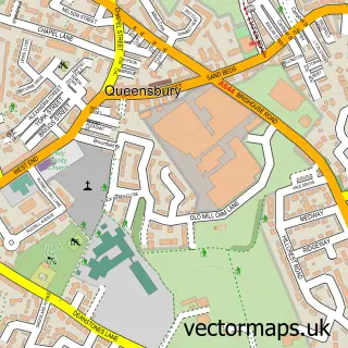 Street map sample of Queensbury, West Yorkshire