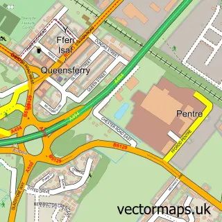Street map sample of Queensferry, Clwyd