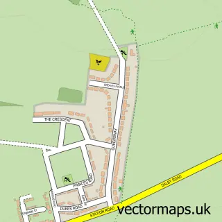 Street map sample of Queensway Old Dalby, Leicestershire