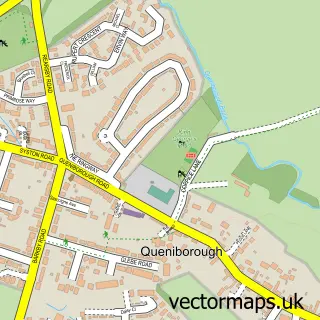 Street map sample of Queniborough, Leicestershire