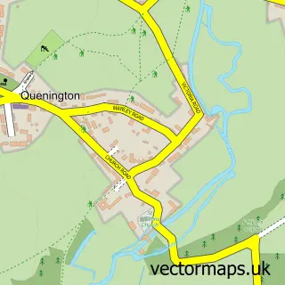 Street map sample of Quenington, Gloucestershire