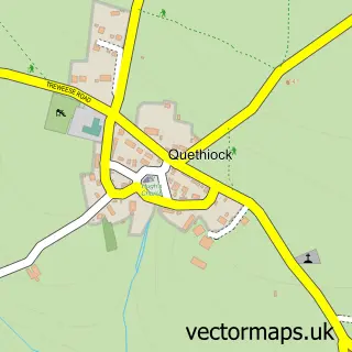Street map sample of Quethiock, Cornwall