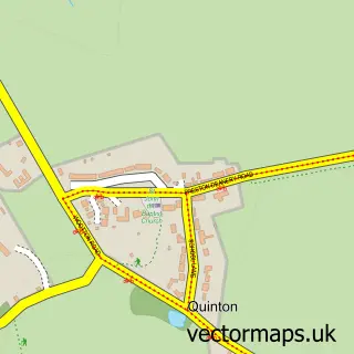 Street map sample of Quinton, Northamptonshire