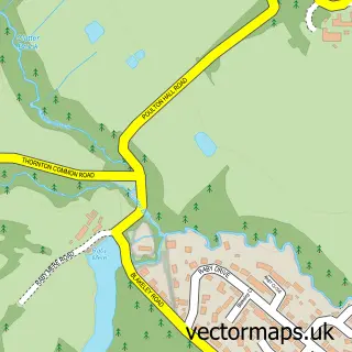 Street map sample of Raby Mere, Merseyside