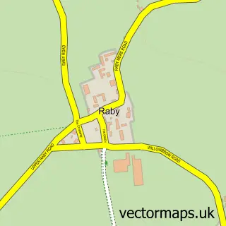 Street map sample of Raby, Merseyside