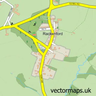 Street map sample of Rackenford, Devon