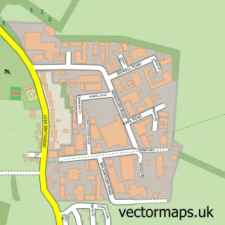 Street map sample of Rackheath, Norfolk