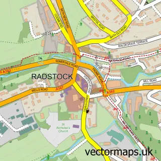 Street map sample of Radstock, Somerset