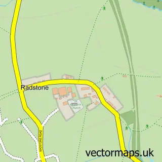 Street map sample of Radstone, Northamptonshire