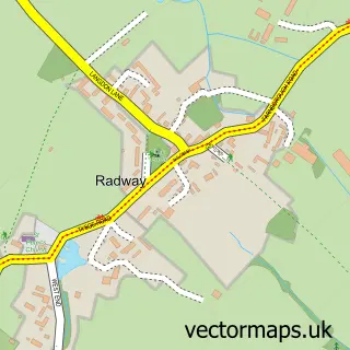 Street map sample of Radway, Warwickshire