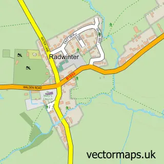 Street map sample of Radwinter, Essex